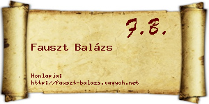 Fauszt Balázs névjegykártya
